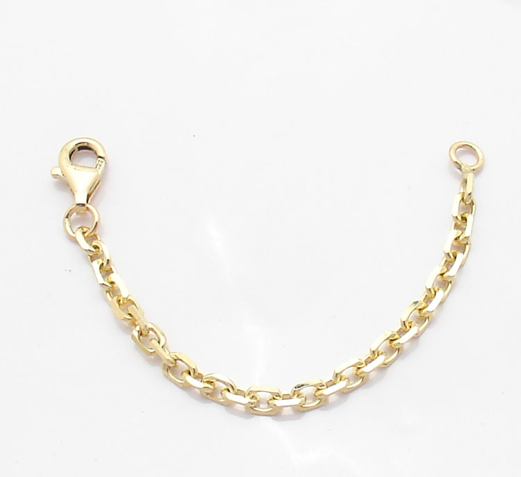 3mm Heavy Duty Solid Cable Chain Necklace Extender Real 14K Yellow Gold