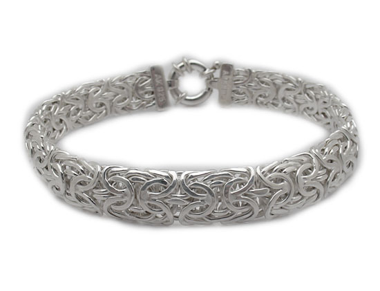 Bold Byzantine Bracelet 925 Sterling Silver  9mm  