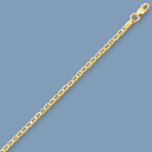 Mariner Anchor Chain Necklace REAL 14K Yellow Gold 3mm  