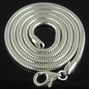 Solid Snake Chain Necklace 925 Sterling Silver 1.00mm  