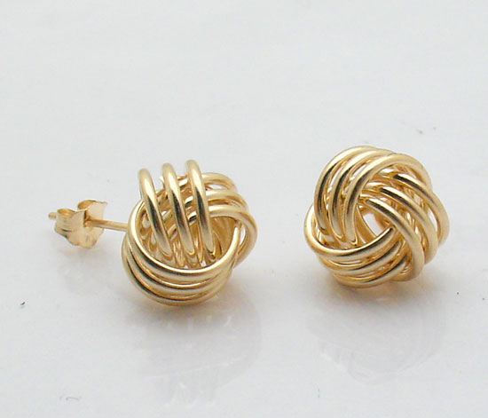 Love Knot Rosetta Rope Earrings 14K Yellow Gold  