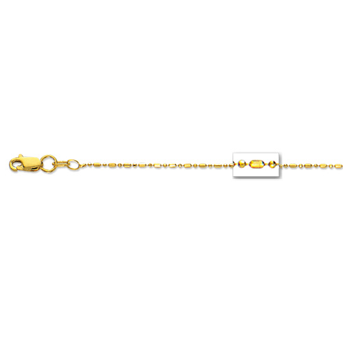 Bead Ball Chain Necklace 14K Yellow Gold 16 18 20  