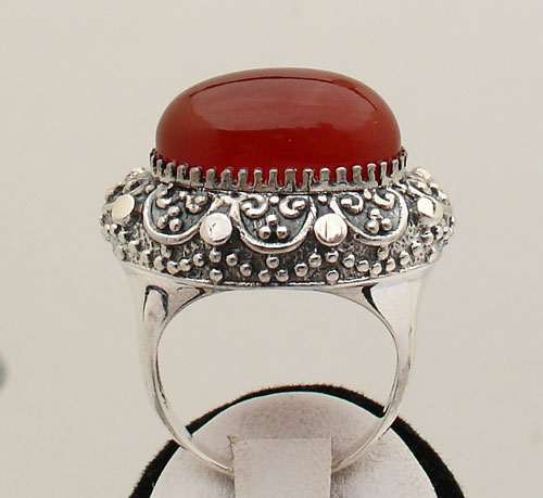 Myras Carnelian Ring 925 Sterling Silver  FREE SIZE  