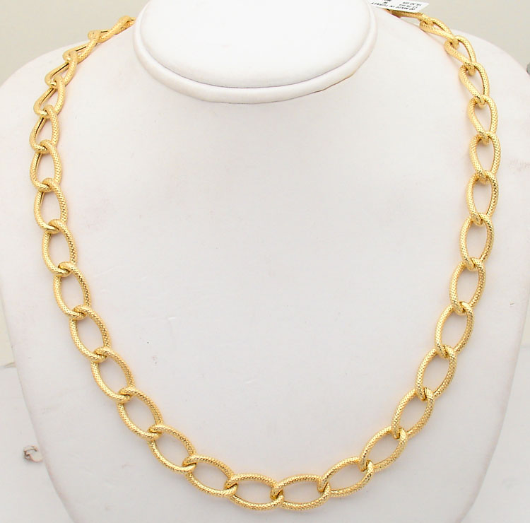 Graduated Rosetta Chain Necklace 14K Yellow Gold 17.75