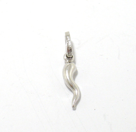 TINY ITALIAN HORN 14K SOLID WHITE GOLD CHARM PENDANT | eBay