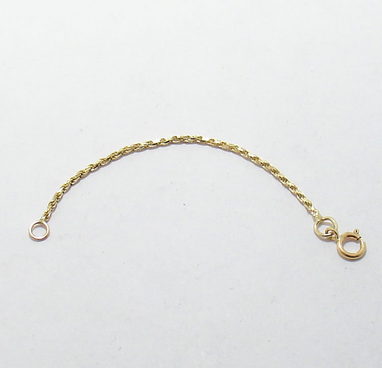1.00mm Diamond Cut Rope Chain Necklace Extender Pendant Real 10K Yellow ...