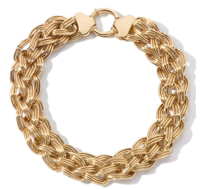 Braided Woven Bracelet w/ Senora Clasp 14K Yellow Gold  