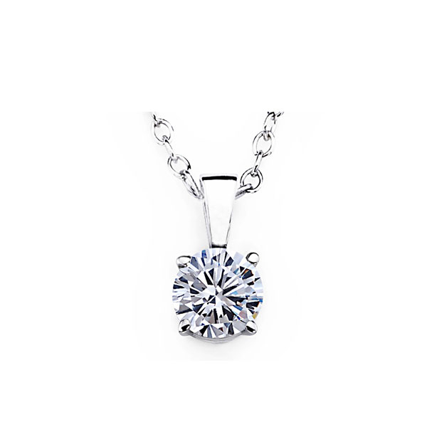 4CT Diamonique CZ Solitaire Pendant Chain 925 Silver  