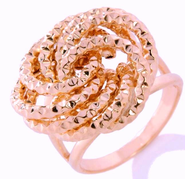 Technibond Rosetta Love Knot Ring 14k Rose Gold Clad Sterling Silver