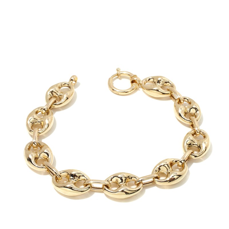 Puffed Anchor Gucci Mariner Link Bracelet Real 14K Yellow Gold HSN ...