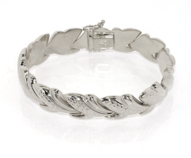 Diamond Cut Stampato Bracelet Sterling Silver 925  