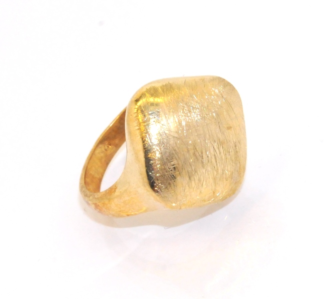 Technibond Textured Nugget Ring 14K Yellow Gold Clad Silver 925  