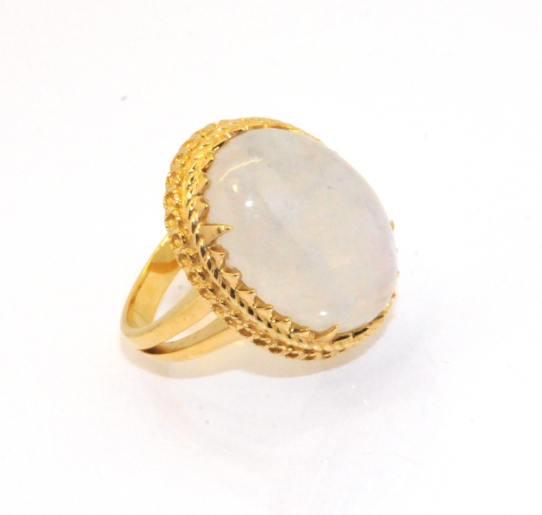 Technibond Fire Quartz Ring 14K Yellow Gold Clad Silver Gemstone Size 